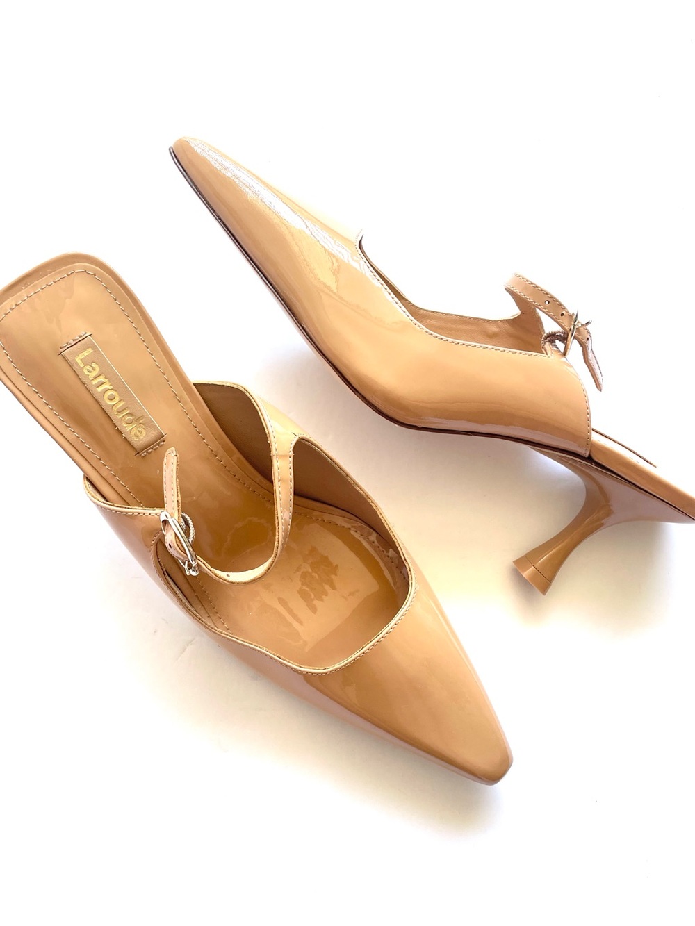 NWOT Larroude Womens Ines Pump Tan Size 8 M Pointed Toe $330